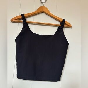 Black cropped workout top